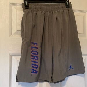 Jordan Gray Athletic Shorts with Blue and Orange Accents